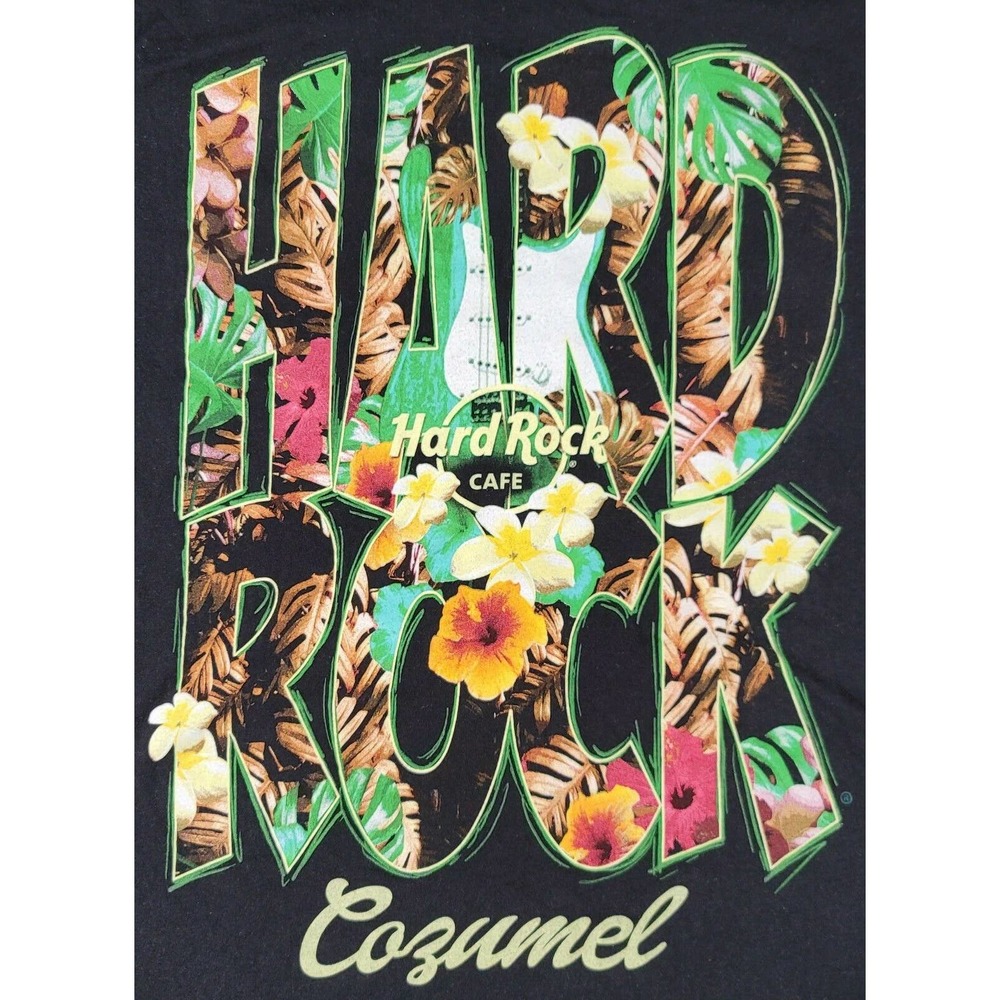 Hard Rock Cafe Cozumel Jungle Guitar Graphic T-Shirt Size L Black - Picture 4 of 5